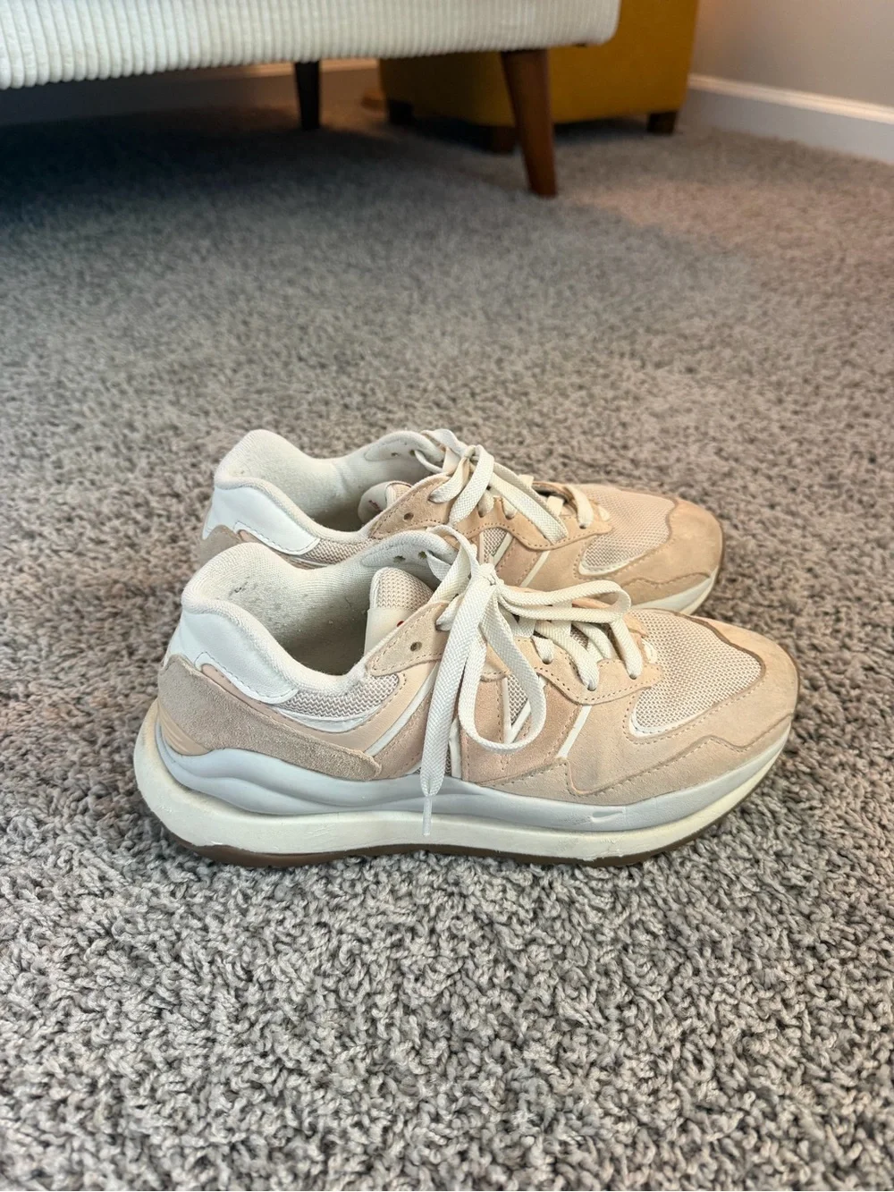 New Balance Neutral Beige Women's Lace-Up Platform Sneakers - Picture 3 of 5